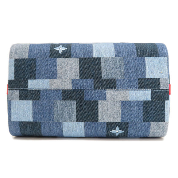 Louis Vuitton Speedy Bandouliere 30 Denim Patchwork Shoulder Bag Blue - Picture 4 of 7